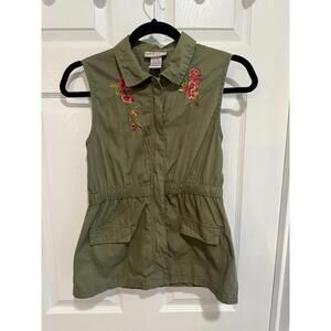 Satin flowers embroidered Childs size 10/12 vest